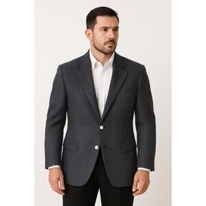 Vintage Barrister for Wallachs Pure Silk Tweed Blazer Made in USA large